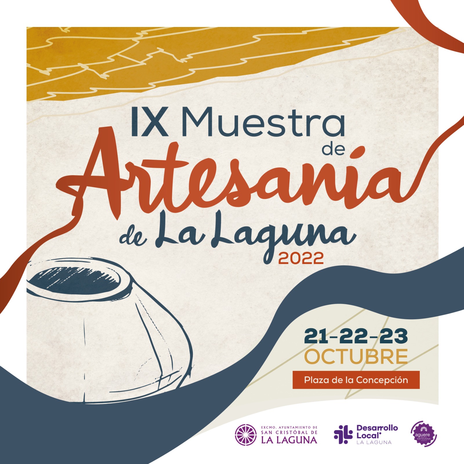 Cartel de anuncio de la novena muestra de artesanía de La Laguna
