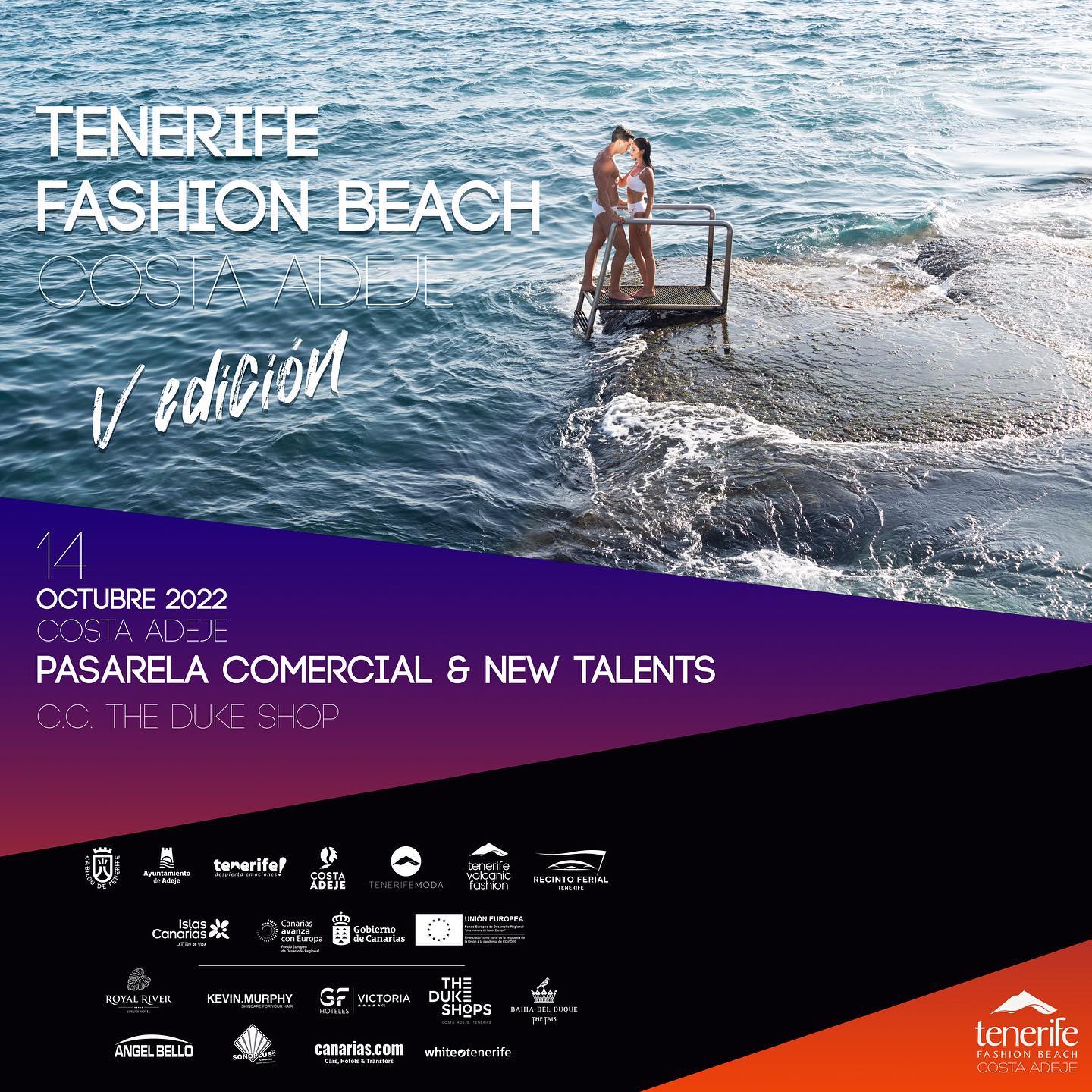Cartel anunciante de la pasarela comercial de la Tenerife Fashion Beach Costa Adeje