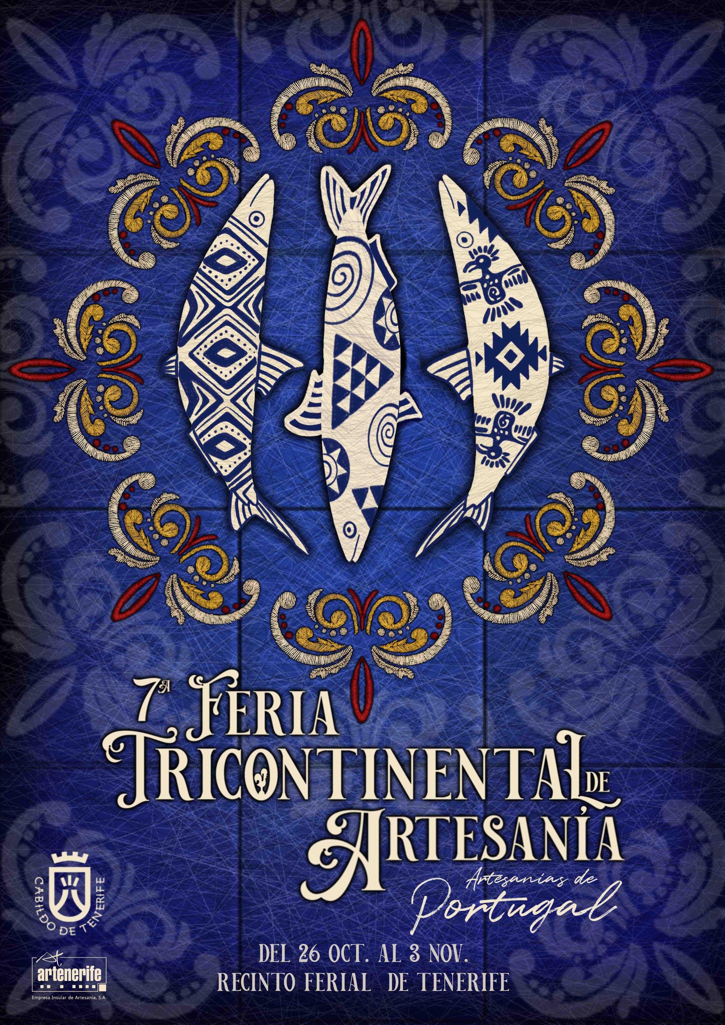 Cartel anunciador de la séptima Feria Tricontinental der Artesanía