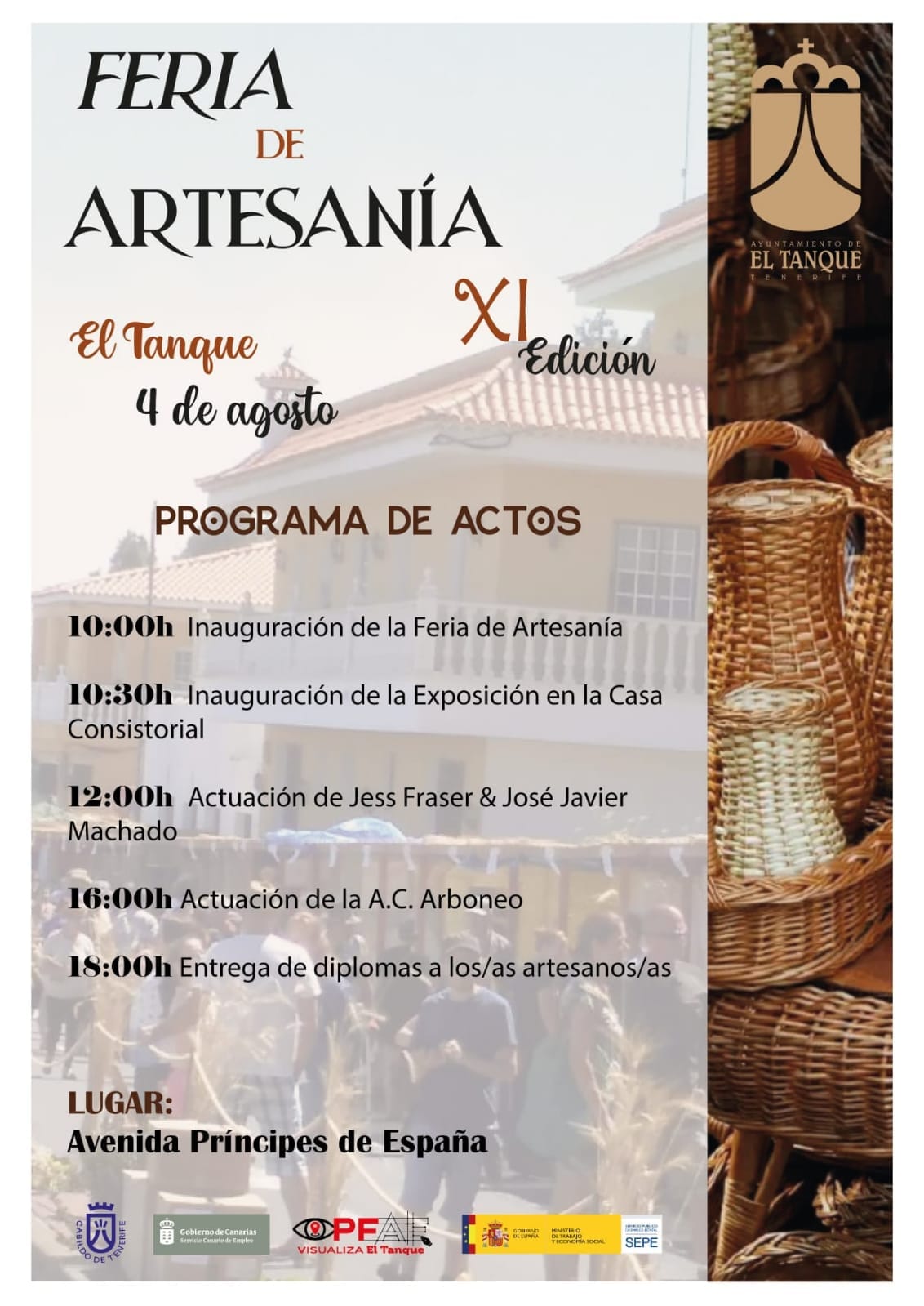 Cartel de la feria de artesanía de El Tanque 2024